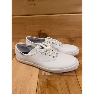 Brand New Women's Champion Leather White Lace Up Keds